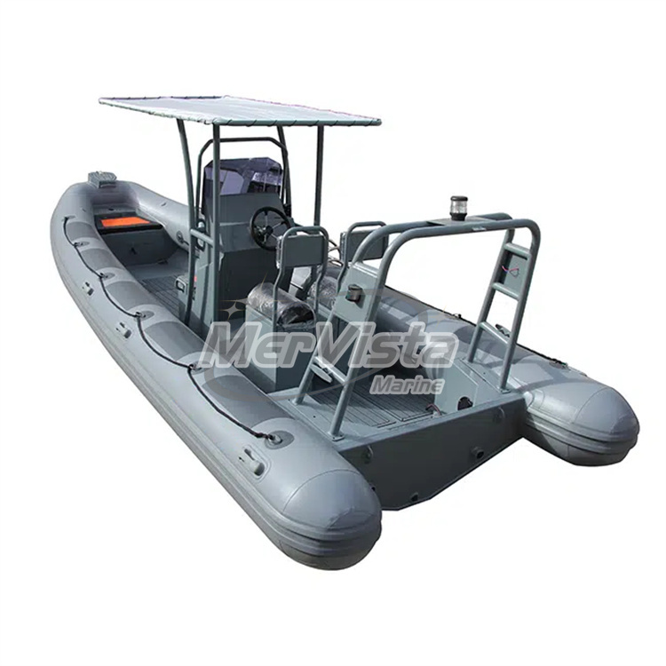 China Rescue Luxury RIB 700 Fiberglass Rigid Hull Inflatable Fishing Boat for Sale 