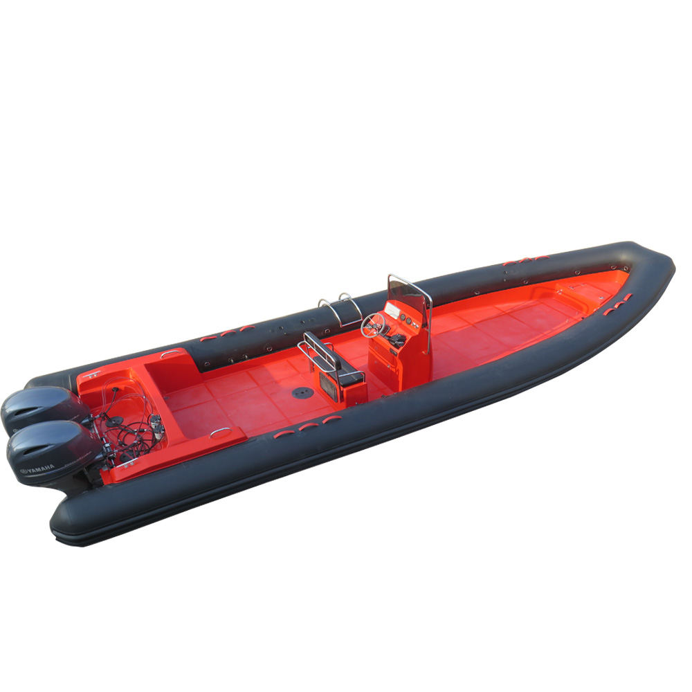 China Hypalon Orca Sport Rib boat Rigid Deep V Fiberglass Hull Inflatable Speed Boat