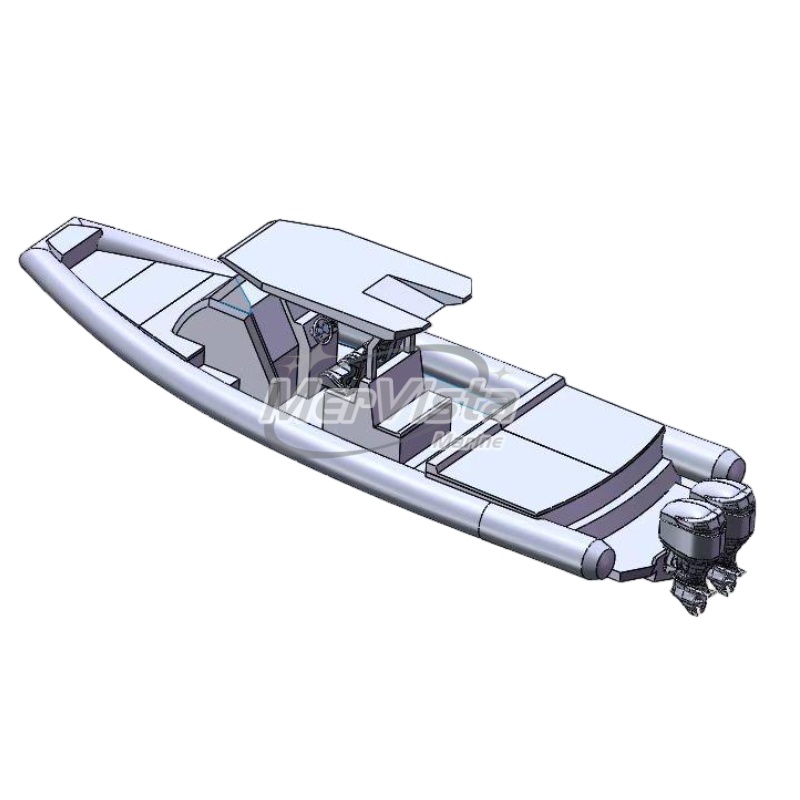 38ft sport Orca Hypalon Aluminum Deep V Hull Inflatable RIB Boats with Large Sunbed
