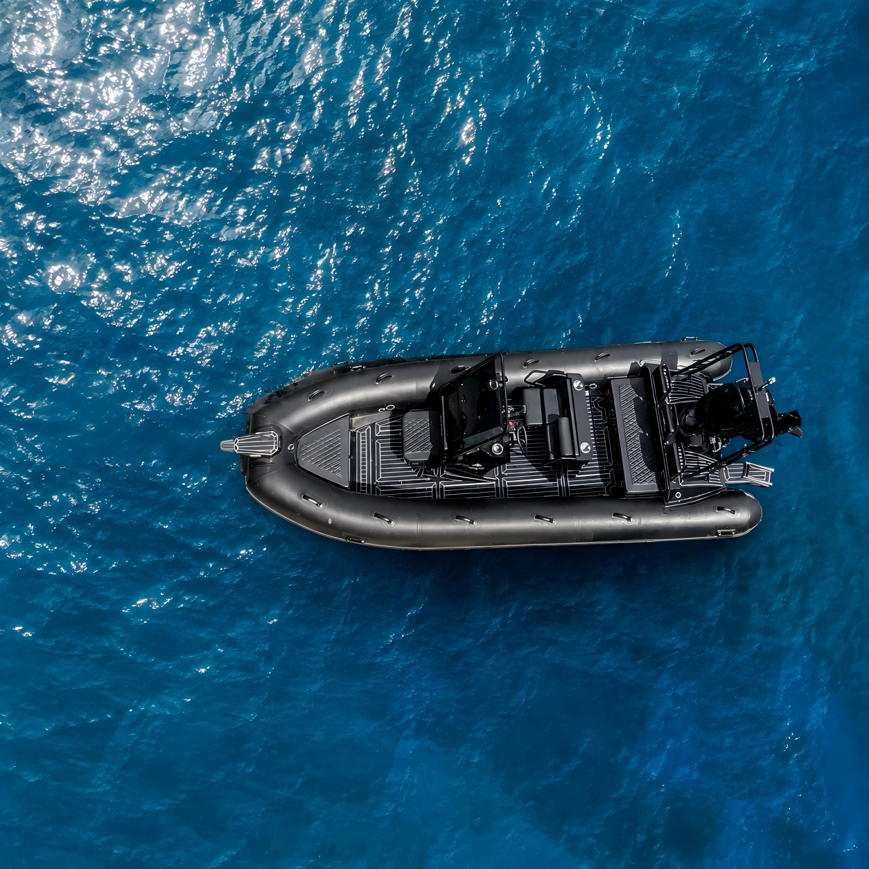 5.5m Black Hypalon Inflatable Boat with Outboard Motor 